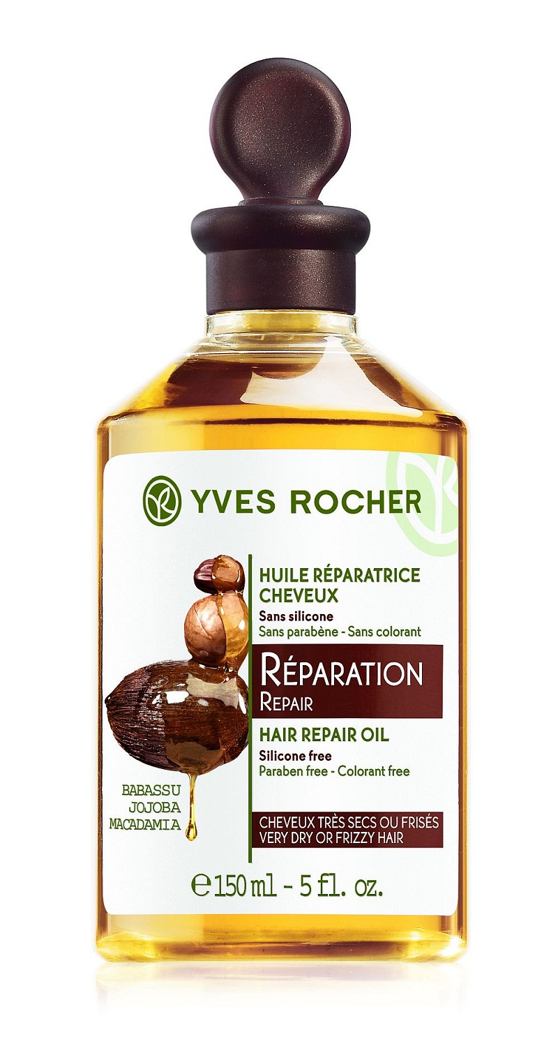 Lhuile réparatrice cheveux de chez Yves Rocher