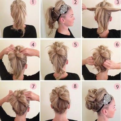 chignon bun cheveux mi long