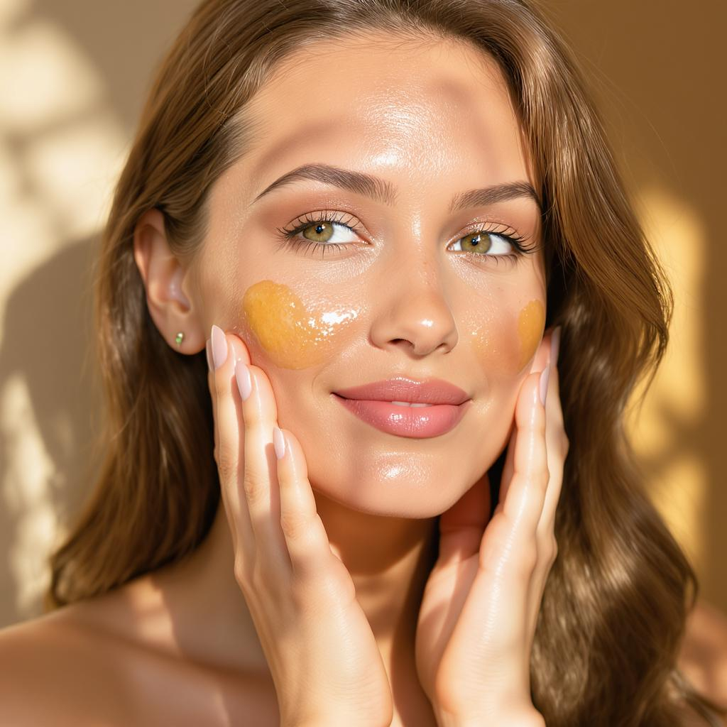 Femme huile argan visage cheveux
