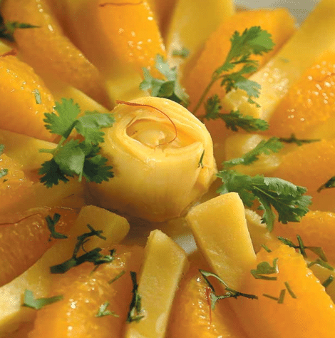 artichauts orange safran - Artichauts à l’orange et au safran -Salade de l'été