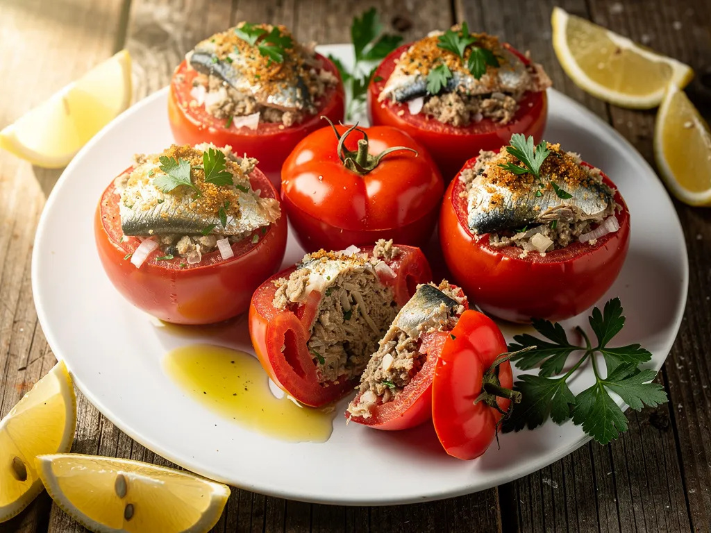 Résultat recette Tomates farcies au hachis de sardine