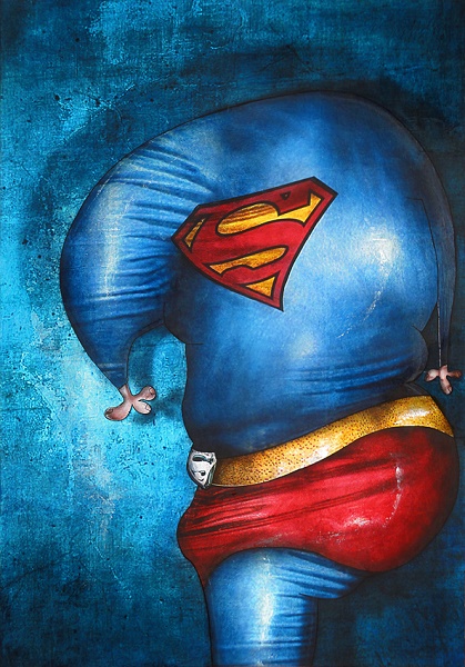 tableau peintre contemporain Superman Copie b156f