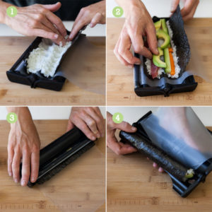 fonctionnement easy sushi roll maker 300x300 - Easy Sushi - Machine à faire des roulés de makis et sushis