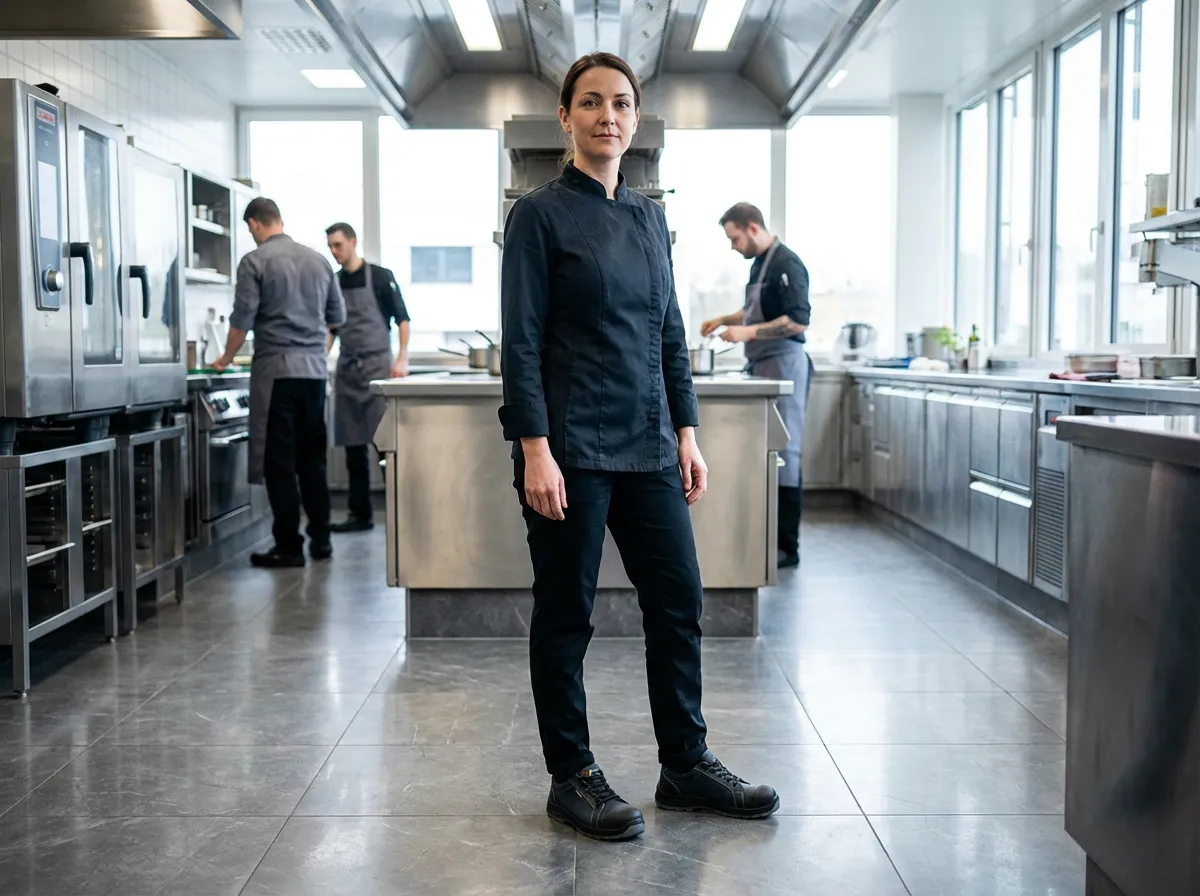 Chaussures de sécurité femme modèle basket en milieu professionnel cuisine