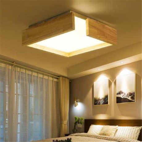 plafonnier led en bois