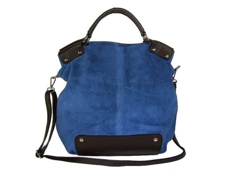 Sac à main daim bleu jean Dilia