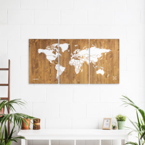 Carte décoration monde wood