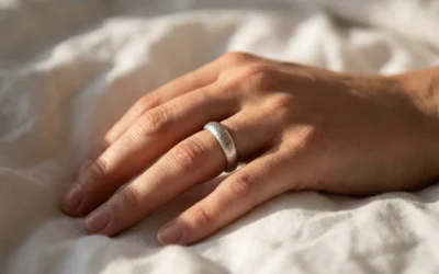 Bague anti-ronflement en argent portée sur le petit doigt, solution naturelle acupression