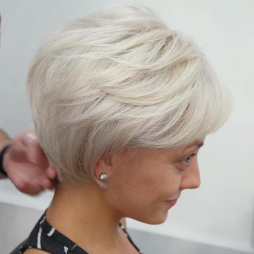 Long Ash Blonde Pixie