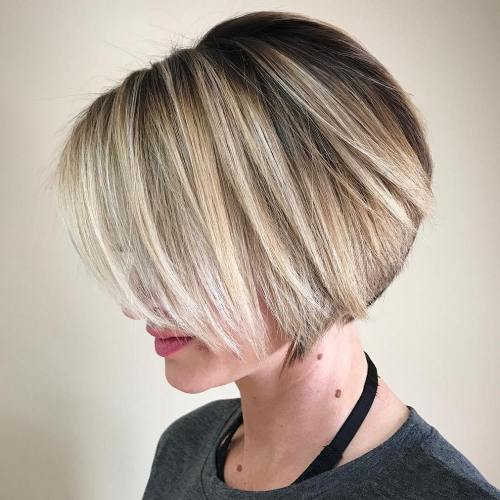 Neat Short Rounded Bob For Straight Hair