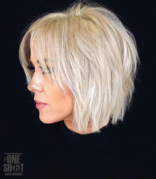 Shaggy Blonde Bob For Fine Hair