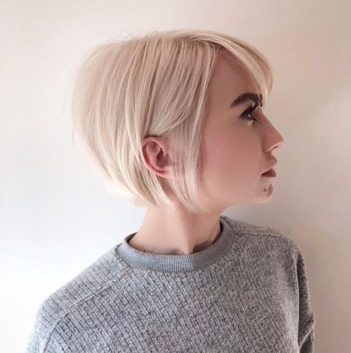 Sleek Blonde Bob With Backcombed Crown