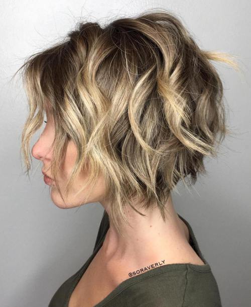 Short Wavy Choppy Bob