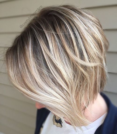 Dark Brown Bob With Blonde Balayage