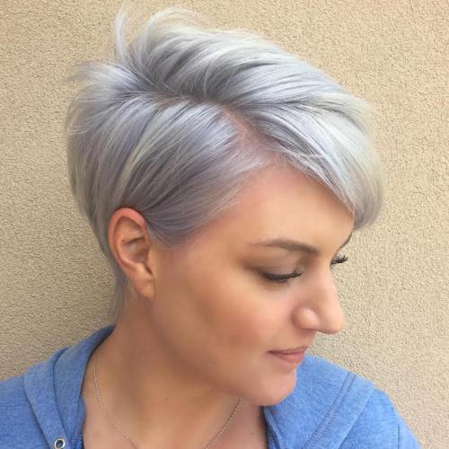 Pastel Purple Side Parted Pixie