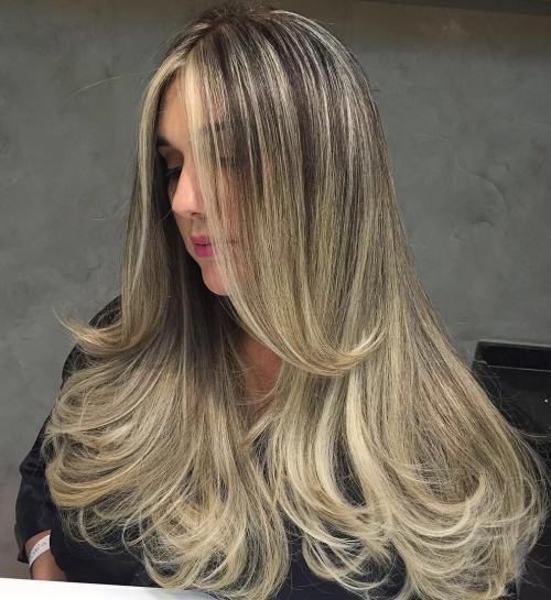 Long Bronde Balayage Hair