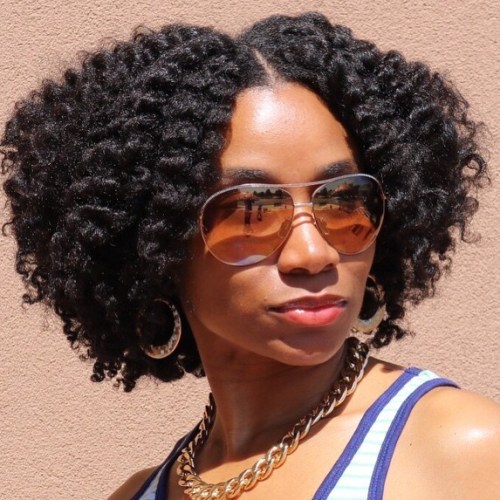 Mid-Length Curly Natural Hairstyle