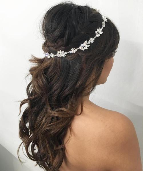 Bridal Curly Bouffant Half Updo