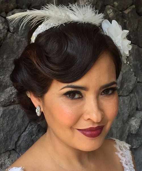 vintage wedding updo for long hair