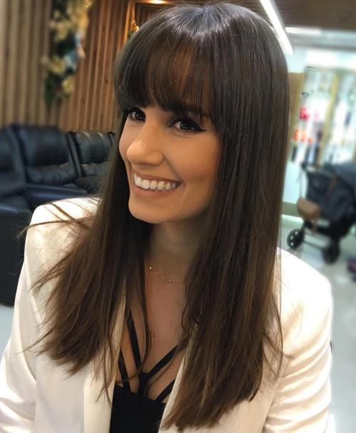 Long Haircut With Bangs For Straight Hair