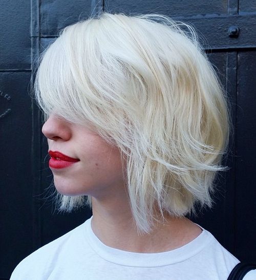 platinum tousled bob