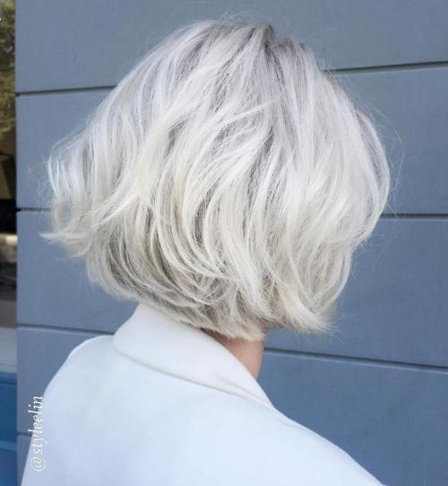 Tousled Ash Blonde Bob Hairstyle