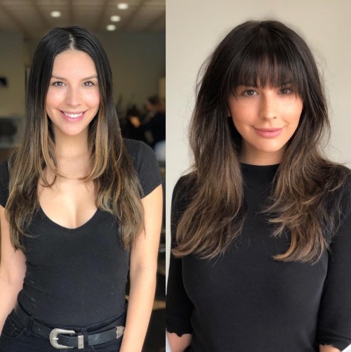 Haircut With Bangs And Long Layers