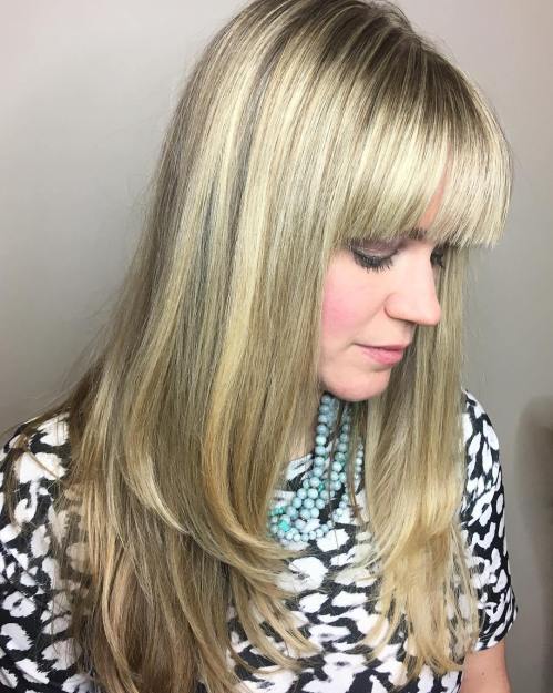 Blunt Bangs For Long Layered Hair