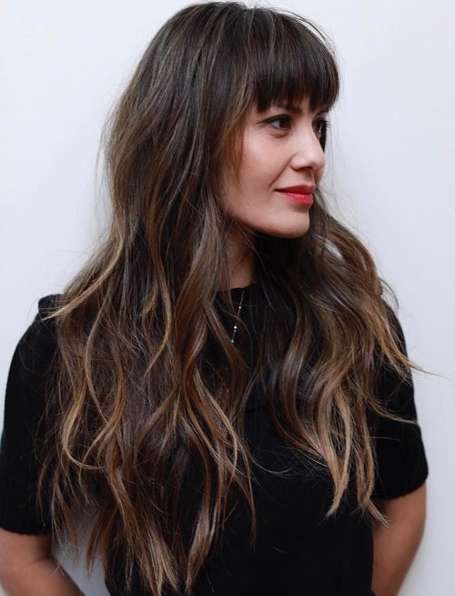 Long Hair With Eyebrow-Skimming Bangs