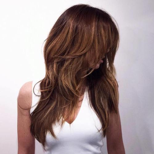 Long Brown Hair With Caramel Highlights