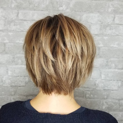 Shorter Layered Brown Blonde Hairstyle