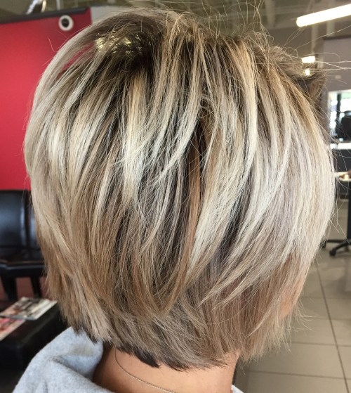 Layered Blonde Balayage Bob