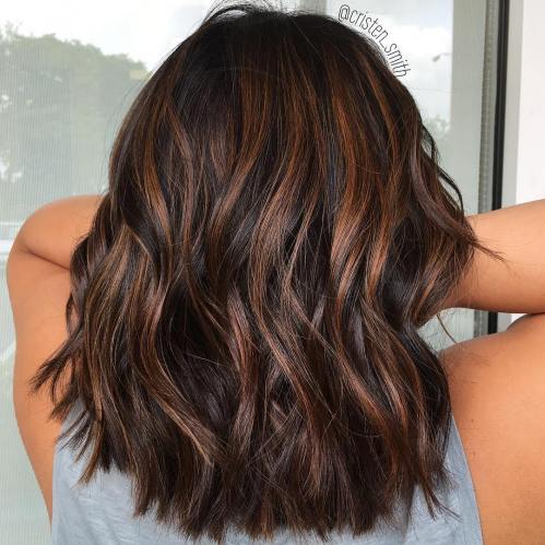 Dark Hair With Copper Highlights