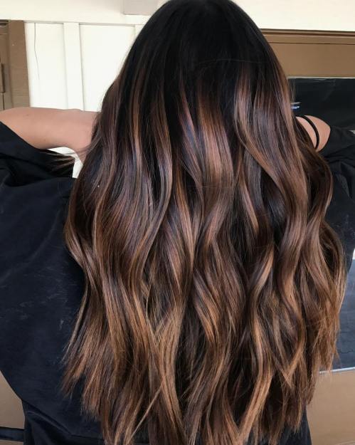 Long Brown Hair With Caramel Highlights