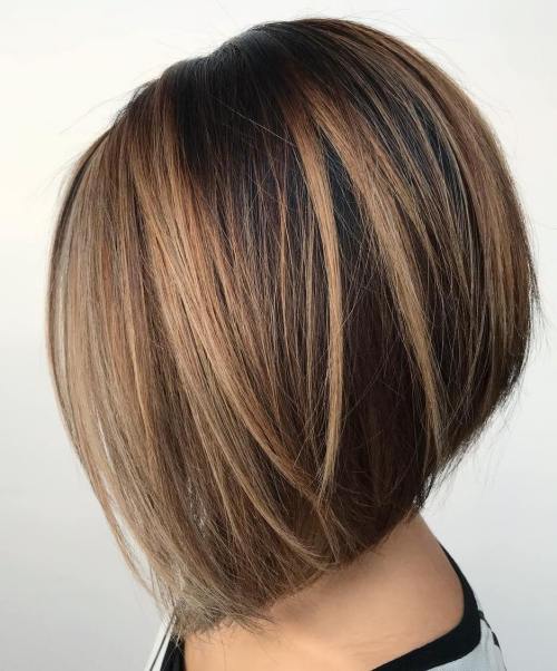 Inverted Bronde Balayage Bob