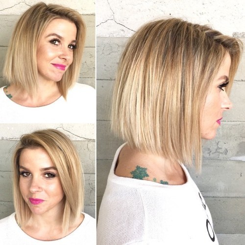 Blunt Side-Parted Bob For Straight Hair