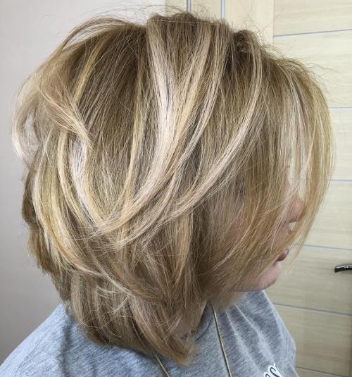 Layered Blonde Balayage Bob