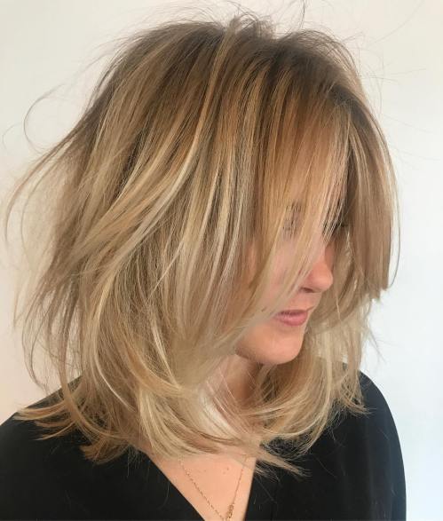 Messy Blonde Long Bob