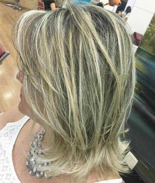 Mid-Length Layered Blonde Balayage Hair