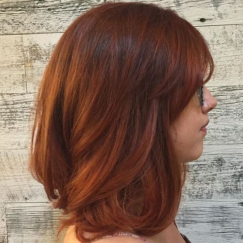 dark auburn hair