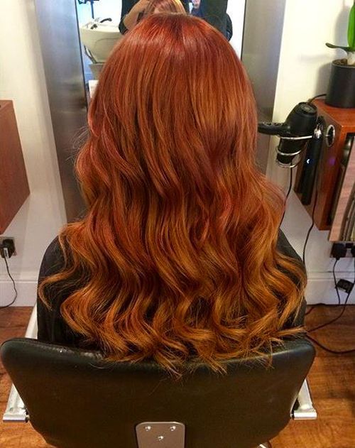 red curly ombre hair