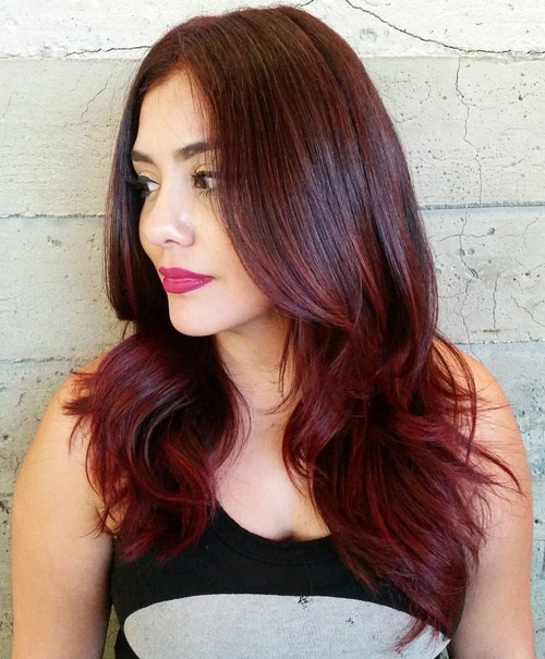 burgundy balayage hair