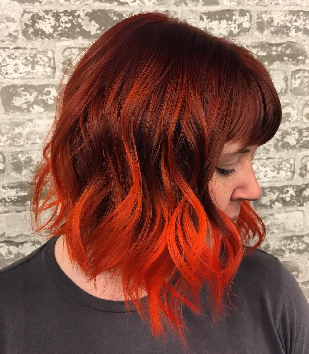 Auburn Hair With Orange Balayage