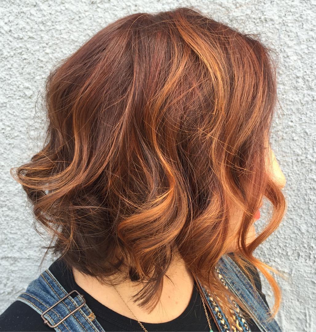 Copper Highlights For Auburn Bob