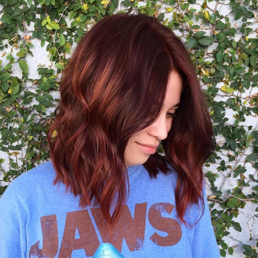 Reddish Brown Wavy Lob