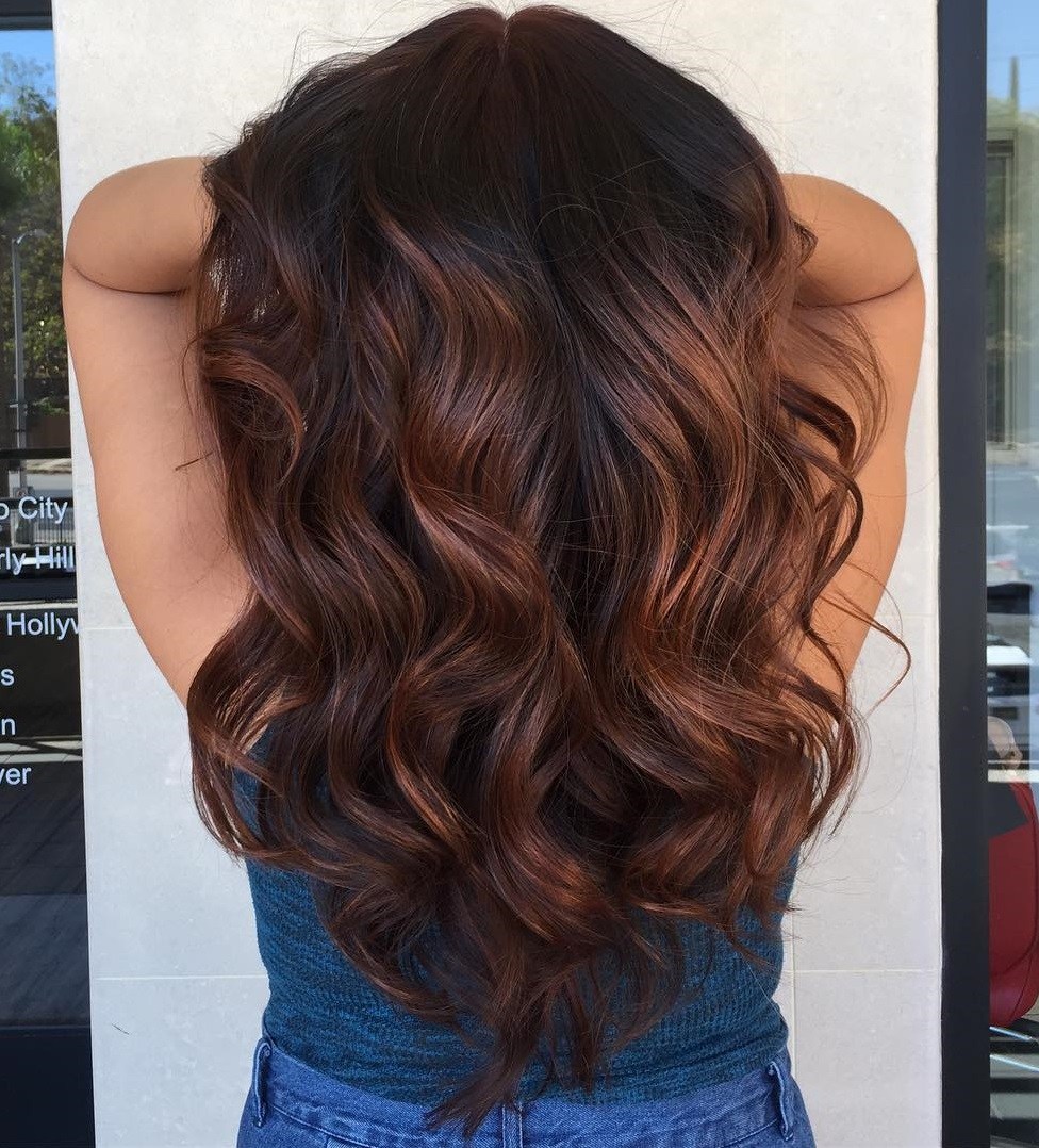 Chocolate Brown Balayage For Black Hair