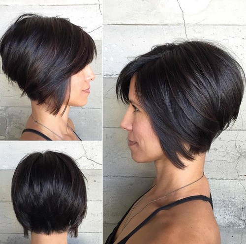 Short Inverted Bob Haircut For Thick Hair