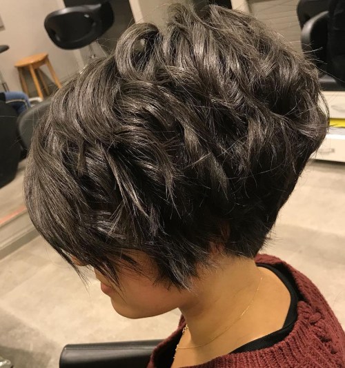 Curly Layered Pixie Bob