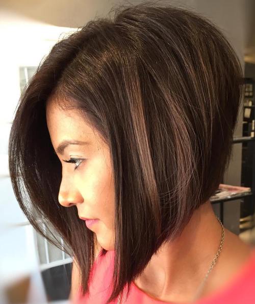 Side-Parted Angled Bob