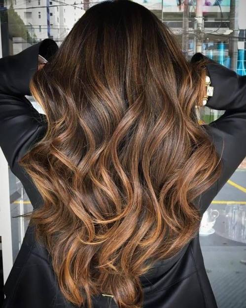 Warm Caramel Brown Balayage